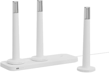 Kalb Palma - Lámpara de mesa LED moderna, regulable, 3000 K, uso inalámbrico, atenuador táctil, IP44, lámpara recargable, 1200 mAh, estación de carga para hotel e iluminación de gastronomía (juego de