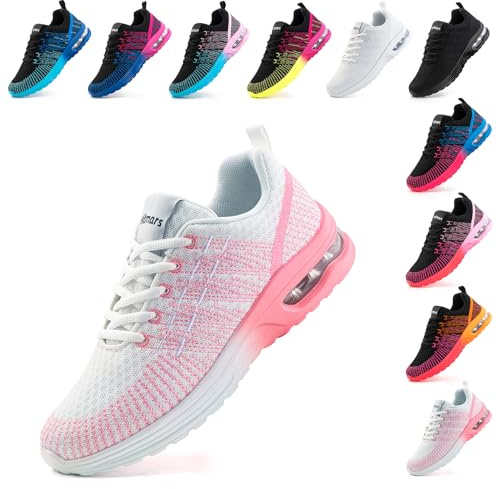 Hitmars Scarpe da Running Corsa Donna Respirabile Leggero Scarpe da Ginnastica Sportive Basse Interior Casual all'Aperto Fitness Running Sneakers Rosa 39 EU