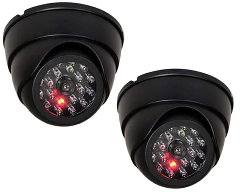 MYH Telecamera finta con rilevatore di movimento di sicurezza, finta telecamera di sorveglianza con luce LED rossa lampeggiante, per interni ed esterni, impermeabile, per casa e ufficio