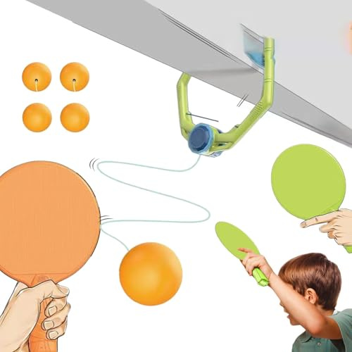Entraîneur de Tennis de Table pour, Tennis de Table réglable en Hauteur pour, Pong Ball Training Hanging Games Parent-Enfant Tennis Indoor Coordination Trainer for Indoors