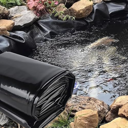 Revestimiento flexible negro para estanques de peces y jardines acuáticos, película de sellado duradera disponible en 3 x 5 m, 4 x 6 m, 7 x 8 m, 8 x 10 m y 2 x 8 m
