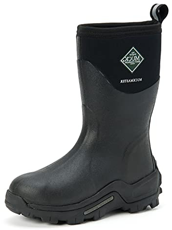 Muck Boots Women's Muckmaster Mid Wellington Boots, Black (Black/Black), 10 UK