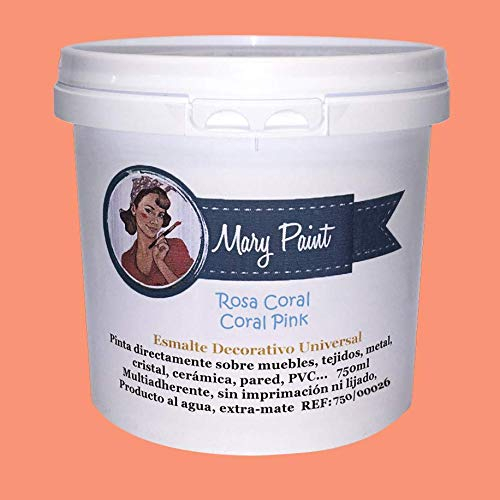 Mary Paint | Pintura para muebles efecto Chalk Paint, Rosa Coral - 750ml