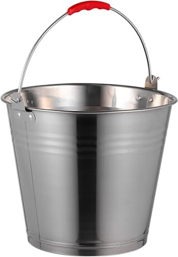 Mayuela - Secchio con Manico in Metallo - Secchio per Cenere Camino, Acqua, Giardino, Multifunzione - Bidone en Metallo - Bidone per Cenere Camino, Acqua, Giardino - Bucket - 4 Litri