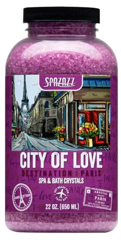 Spazazz SPZ-301 Love & Romance in Paris Hot Tub Scent & Fragrance - Couples Spa Gift - Destination Bath Salt Crystals 22 oz