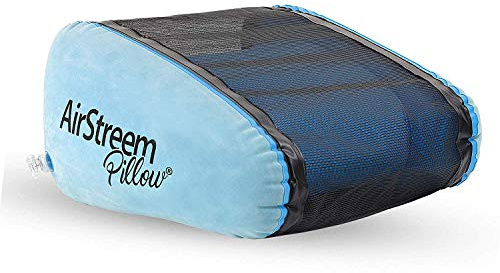 Airstreem Inflatable Pillow – Inflatable Pool Pillow and Sunbathing Pillow That Circulates Air For Cool Comfort – Portable, Lightweight, Inflates Easily – Ideal for the Pool, Camping, Beach, Tub
