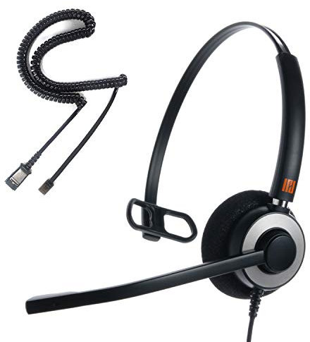 IPD IPH-160 Phone Headset with Noise Cancelling Microphone for Office and Call Center- Comapatible with Polycom VVX, Aastra,Avaya Digital, Nortel,Samsung,Mitel landline Phones.