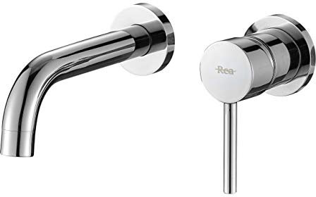 Rea ROBINET DE LAVABO/BAIGNOIRE ENCASTRÉ LUNGO CHROME +BOX Mitigeur Salle de Bain en Laiton Monocommande Chaude et Froide Réglable Robinet de Lavage à la Main (chrome)