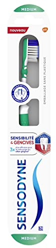 Sensodyne Spazzolino da denti Sensibilità & Gengive Medium Per Una Pulizia Delicata Dei Denti Sensibili, Sensibilità Dentale, Senza Danneggiare Gengive, Colore Casuale