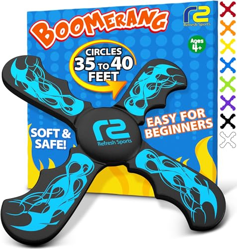Foam Boomerang for Kids – Fun Easy to Catch Boomerang Outdoor Toy for Boys & Girls, Soft Throwing Toy for Indoor & Outdoor Park Play - Fun Kids Gift, Birthday Gift Idea, Active Outdoor Toy for Ages 6+