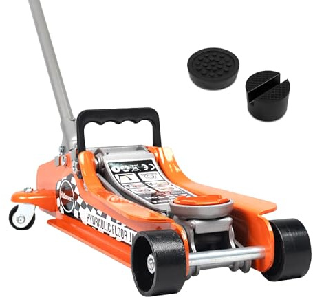 Donext 2.5 Ton Steel Floor Jack, Low Profile Hydraulic Racing Floor Jack, Heavy-Duty Racing Floor Jack with Single Piston Lift Pump, Lifting Range 3-3/8 - 14-15/16