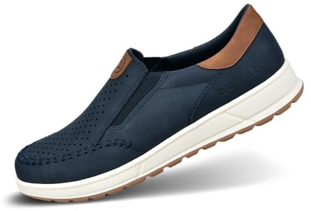 bugatti Homme Baskets décontractées à Enfiler, Pantoufles avec élastique et Logo, Bleu Foncé, 43 EU