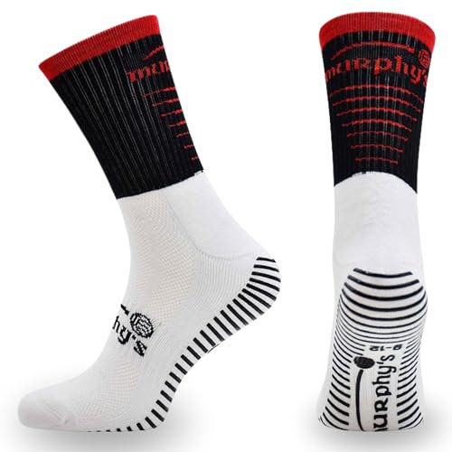 Murphys Unisex Pro Mid Gaa Grip Adult Mens Sport Socks, Black/Red, 8-12 EU