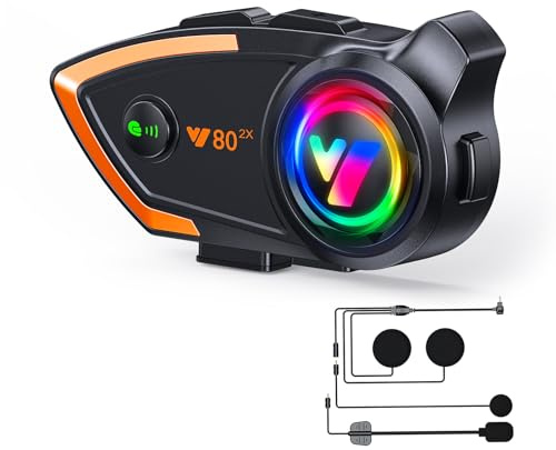 Khptop Intercom Motorcykel Bluetooth-headset 500m 2 åk ljudkvalitet högtalare kommunikationssystem motorcykel/snöskoter/cykel/sport Y80