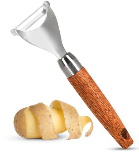 ZORU Potato Peeler Vegetable Peeler, Premium Wood, Stainless Steel Speed Peeler Potatoes Good Grip Peeler Y Shaped Multifunctional Peeler for Kitchen