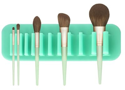 jebyltd Organizador de pinceles de maquillaje, no perforador, soporte de silicona para brochas de maquillaje, soporte de almacenamiento para azulejos, baño, pared, organizador de pinceles de