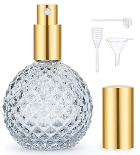 Segbeauty Atomizzatore Profumo, 100ml Boccetta Profumo Ricaricabile, Dispenser Profumo da Viaggio, Porta Profumo da Borsetta Portatile, Vaporizzatore Profumo Vetro per Viaggiare (Grigio)