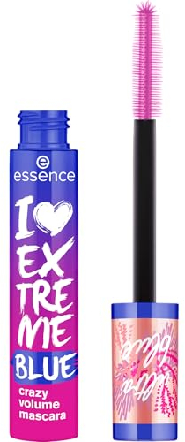 essence live LIFE in CORAL I LOVE EXTREME BLUE crazy volume mascara, Nr. 01, Blau, vegan, ohne Mikroplastikpartikel, Nanopartikel frei, ohne Parfüm, 3er Pack (3x12ml)