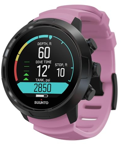 SUUNTO Dive D5 Montre de Plongée Numérique avec Écran Couleur, Étanche à 100 m, Ordinateur sous-Marine avec Fonctions de Réveil, Chronomètre, Météo, Boussole, 12H d'Autonomie en Mode Subaquatique