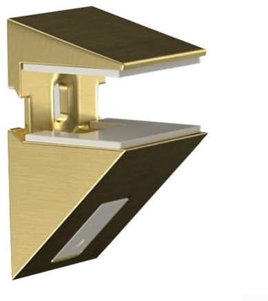 Zoegneer Pinces réglables pour étagère en verre - Support de couche fixe - Pince de séparation en verre de salle de bain - Pince à bec de canard (doré)