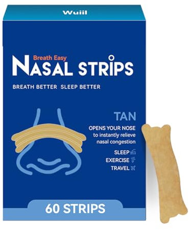 Cerotti Nasali,60 Cerottini Nasali,Cerotti Nasali Per Facilitare La Respirazione,Aiuta A Ridurre Il Russare,Migliora La Respirazione E Sonno,Nasal Strips Per Ridurre Congestione Nasale,Strisce Nasali