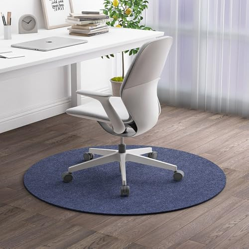 Odot Redondo Alfombra para Silla de Escritorio, Alfombra Protectora Suelo Silla Ruedas Antideslizante Gaming, Tapete de Protección de Oficina, para Parqué, Suelos Duros (Azul Marino,100cm)