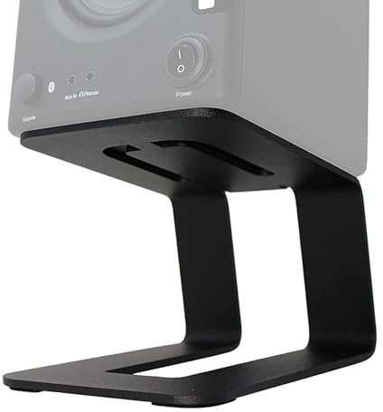 Studiomonitorstativ – 21 x 16 x 14 cm skrivbordshållare, justerbar högtalarplattform, kolstål förtjockad bokhyllmontering | platsbesparande stativ för professionell hemmastudio, dj-utrustning