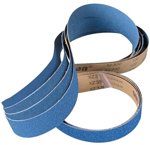 UMXIUO Slipband 50 x 2 000 mm, 4 stycken kornslipband 40/60/80/120, slipning och polering av metall, trä och rost