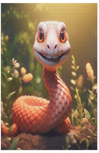 Puzzles 1000 Pièces Adultes, Puzzle De Jeu, Serpent Planche De Bois, Excellent Cadeau pour Enfants （78×53cm）
