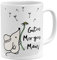 OM3® Guten Morgen Maus Tasse mit Spruch Statement - Keramik Becher - 325ml - Beidseitig Bedruckt - Weiss