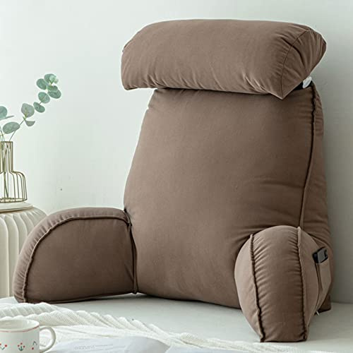 FEAW Oreiller De Lecture avec Accoudoirs,Confort Coussin de Soutien Lombaire,Housse Amovible,Confort Et Ergonomie Coussin Cale Dos Canapé