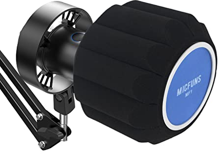 Micfuns MF2 Mikrofon-Windschutzscheiben-Pop-Filter,Seitlicher Ausschnitt 45-60-mm Abgehängte Mikrofone SM7B, schallabsorbierender Schaumstoff, der Lärm und Reflexionen reduziert…