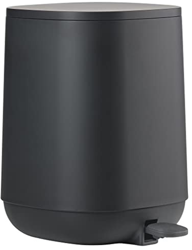Zone Denmark Time Mülleimer fürs Badezimmer, Kleiner Kosmetikeimer, Abfalleimer mit Deckel, Durchm. 20,8 cm, Höhe 27,5 cm, Fassungsvermögen 3 Liter, Schwarz