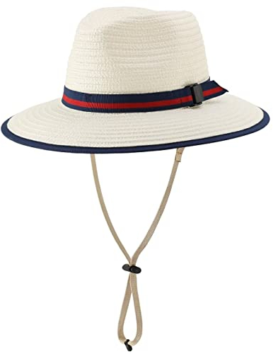 Magracy Sombrero de paja para niños y niños, sombrero de verano con protección solar, sombrero de playa plegable, blanco, 8-12 Years