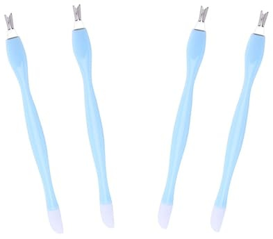 4 Pcs Cuticle Trimmer Pusher Remover, Rubber Tip Gentle on Nail Bed, Stainless Steel Cuticle Remover, Manicure Tool for Fingernails