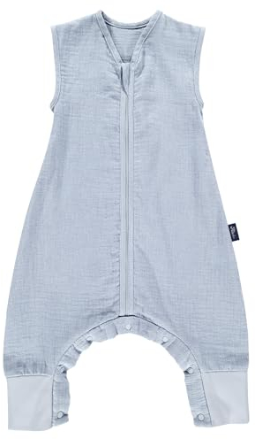 Kinderhaus Blaubär Set Alvi Schlafsack mit Füßen & Windel Blaubaer | Hautfreundlicher Schlafsack Baby & Kinder 100% Baumwolle | Reißverschluss mit Kinnschutz | Waschbar Bei 60°C | TOG 0.5