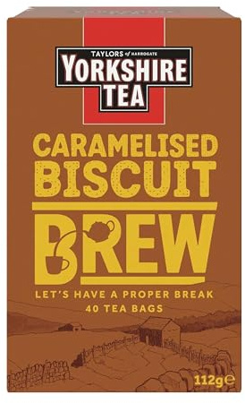Yorkshire Tea Caramelised Biscuit Brew Flavoured Tea Bags, 4 Boxes of 40 Tea Bags (Total 160 Bags)