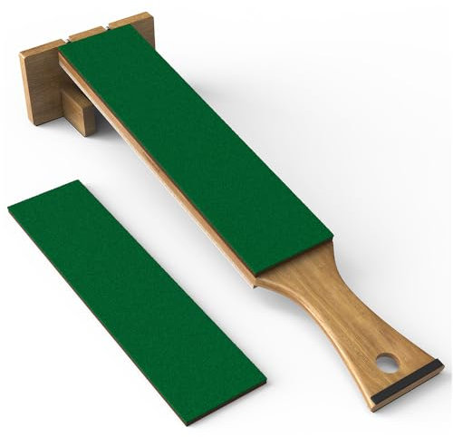 Leather Strop For Knife Sharpening Preload With Diamond Polishing Compounds,Leather Strop Kit,Double Sided Genuine Cowhide,Knife Sharpening Strop,Knife Stropping Block 13.97''x2.36''