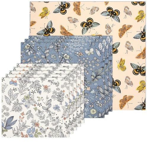 XIEXIAOHUA 9Pcs Beeswax Food Wraps Reusable Beeswax Wraps Plastic Beeswax Wraps Bread Sandwich Wrapper Washable Beeswax Wraps Organic Cotton Food Wraps for Food Storage OD(Blue)