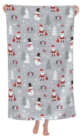 Herren Damen Strandtuch Großes Strandtuch „Frohe Weihnachten“ Handtücher Lustige Microfaser Handtücher Niedlich Badetuch Groß Für Strand Picknicks Reise