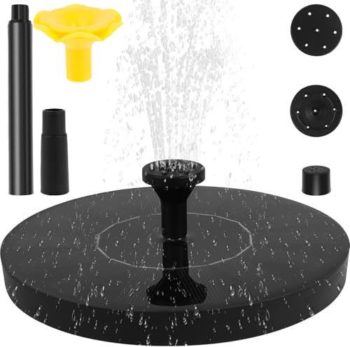 BAODBF Solar Springbrunnen für Außen Verbesserter,Solar Teichpumpe für Springbrunnen mit 7 Sprüh Effekten,Schwimmender Solarbrunnen für Draussen,Teichpumpe für Garten,Teich,VogelBad,Wasserspiel