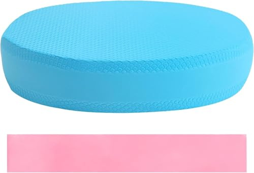 Coussinets d'équilibre ovales en mousse confortable - Planche d'entraînement de gymnastique portable en élastomère thermoplastique pour pilates, danse, équilibre, entraînement physiothérapie (bleu)