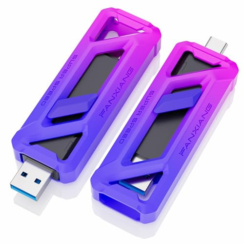 fanxiang PSSD 256GB, SSD Externo Portátil de Alta Velocidad 2050MB/s, Conector Deslizante USB-C 3.2 Gen2 y USB-A, Compatible con iPhone, Android, PC y Mac