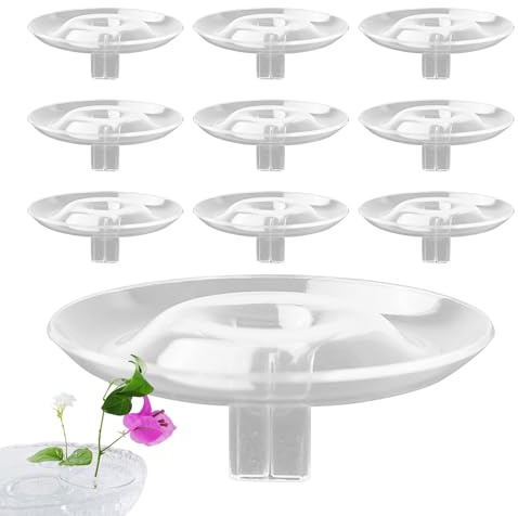 Lot de 10 supports de fleurs ronds hydroponiques flottants transparents, adaptés pour bouquets/vases, décoration florale à faire soi-même, décoration intérieure de restaurant, vase arrangement floral