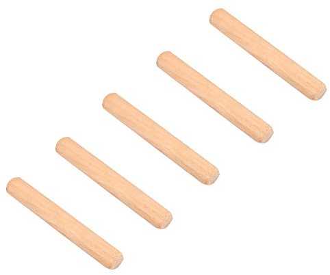 Depisuta Goupilles de Cheville pour le Travail du Bois en Hêtre, 100 Pièces, Tiges Cannelées pour la Distribution de Colle, Extrémités Biseautées pour une Insertion Facile, 6 * 40 Mm, 8 * 40 Mm, 10