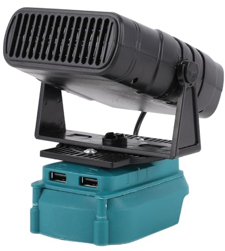 Zhjvihx Scaldabagno Alimentato a Batteria, Termoventilatore Portatile a Temperatura Costante per Batteria BL1850, 2 Impostazioni di Temperatura, Funzionamento Silenzioso, Porte USB con