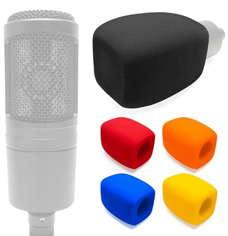 Voarmaks AT2020 Windscreen Foam Mic Cover Compatible with Audio-Technica AT2020 AT2035 AT2040 AT2050 ATR2500 ATR2500X AT4040 AT4033A AT4050 BP40, 1 Pcs Rectangular Prism Microphone Pop Filter, Black