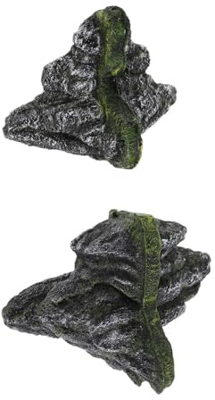 SWOOMEY 2 St Flytande Akvarieöar i Resin med Mossliknande Detaljer Realistiska Flytande Stenar för Akvariedekor Utrymmeseffektiv för Olika Fiskarter och Aquascaping