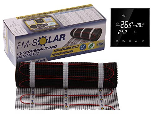 Chauffage au sol électrique TWiIN 1 m² 200 W/m² - Chauffage au sol électrique - Carrelage - Thermostat : tactile noir