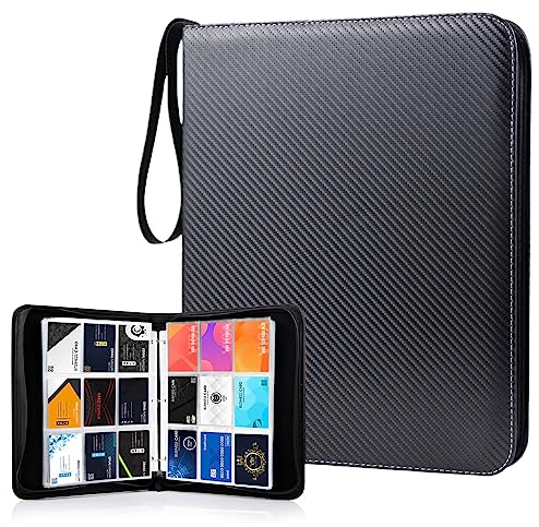 WOT I Trading Card Binder, 900 Pockets Sleeves with Zipper, Double Sided Pockets Card Holder Carry Case for Baseball Card, Football Card